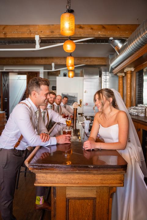 Couple sharing a drink at the bar
